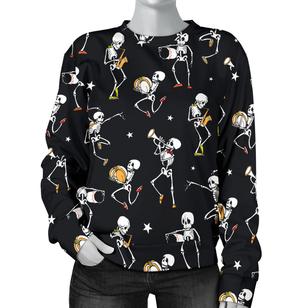 Skeleton Dance Print Women Long Sleeve Sweatshirt