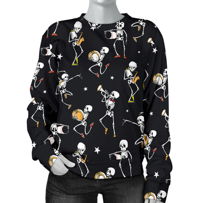 Skeleton Dance Print Women Long Sleeve Sweatshirt