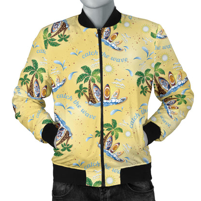 Surf Catch the Wave Design Men Bomber Jacket
