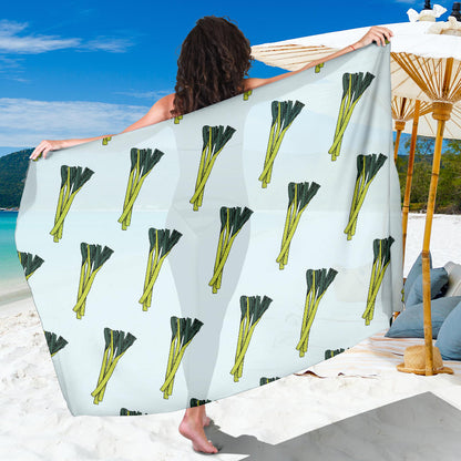 Leek Pattern Print Design 03 Sarong Pareo Wrap