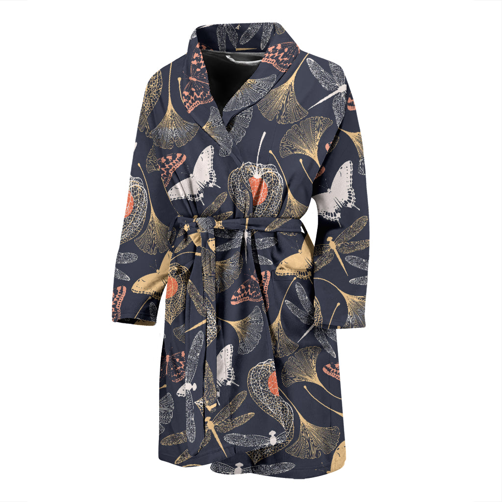 Dragonfly Print Design LKS404 Men Bathrobe