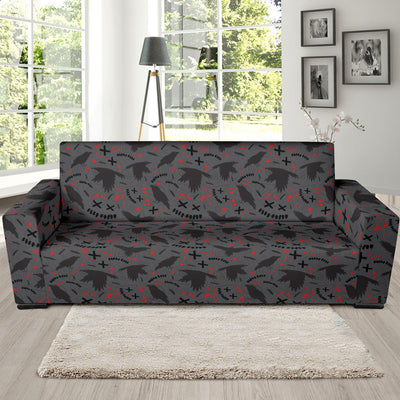 Crow Pattern Print Design 02 Sofa Slipcover