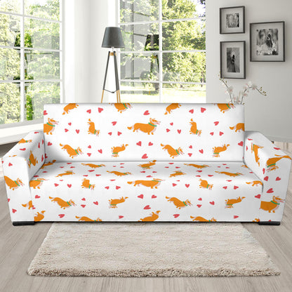 Cardigan Welsh Corgis Pattern Print Design 04 Sofa Slipcover