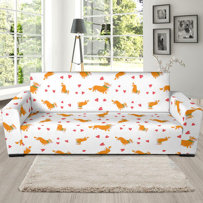 Cardigan Welsh Corgis Pattern Print Design 04 Sofa Slipcover