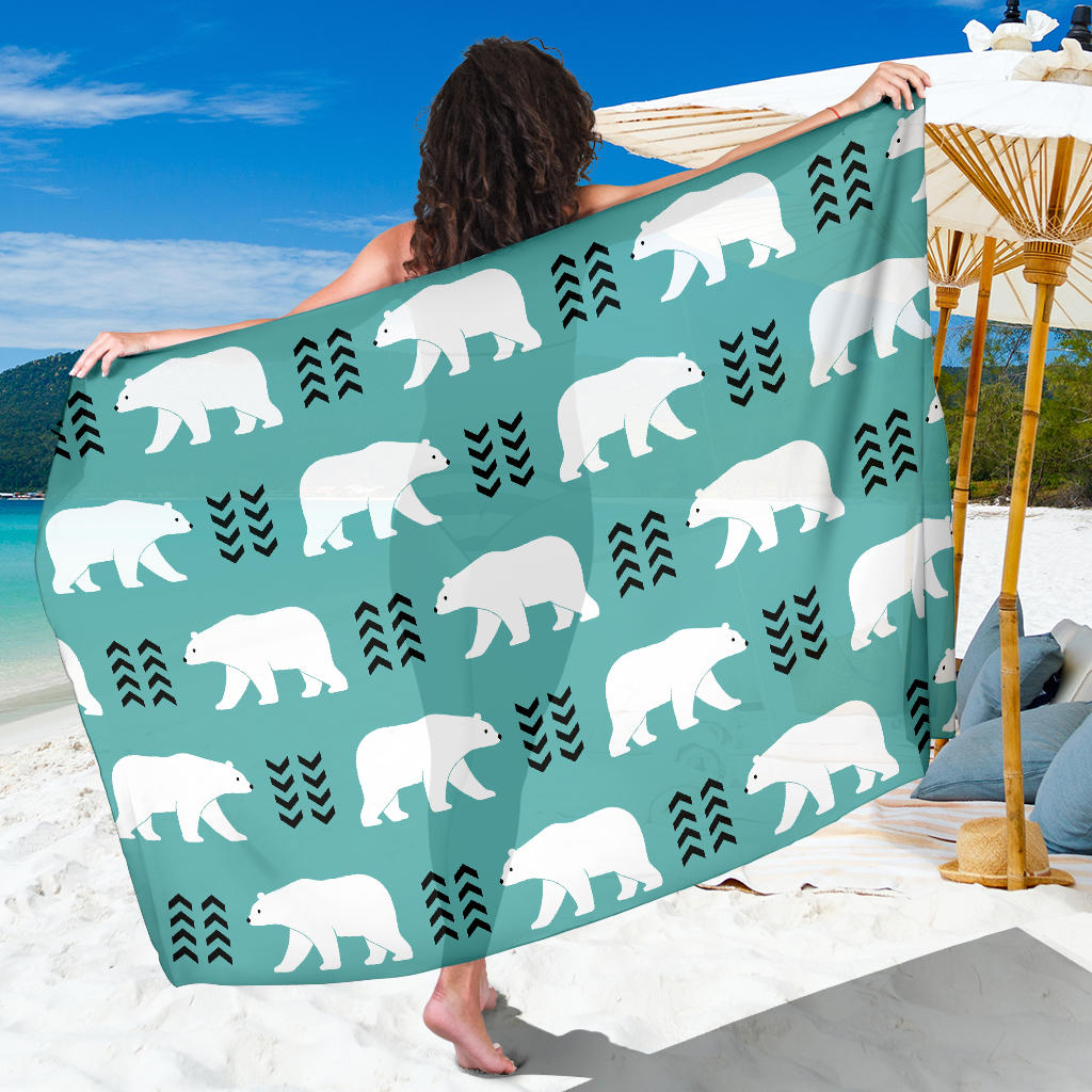Polar Bear Pattern Print Design A05 Sarong Pareo Wrap