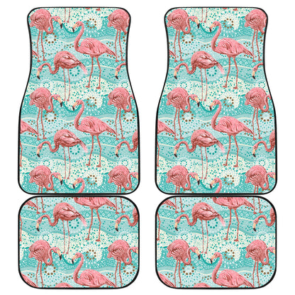 Flamingo Background Themed Print Car Floor Mats Front Back