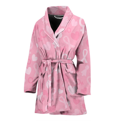 Breast cancer Pattern Print Design 01 Women Bathrobe