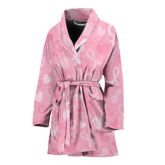Breast cancer Pattern Print Design 01 Women Bathrobe
