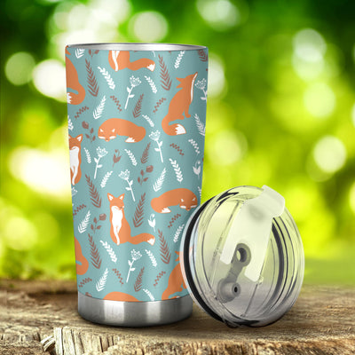 Fox Forest Print Pattern Tumbler