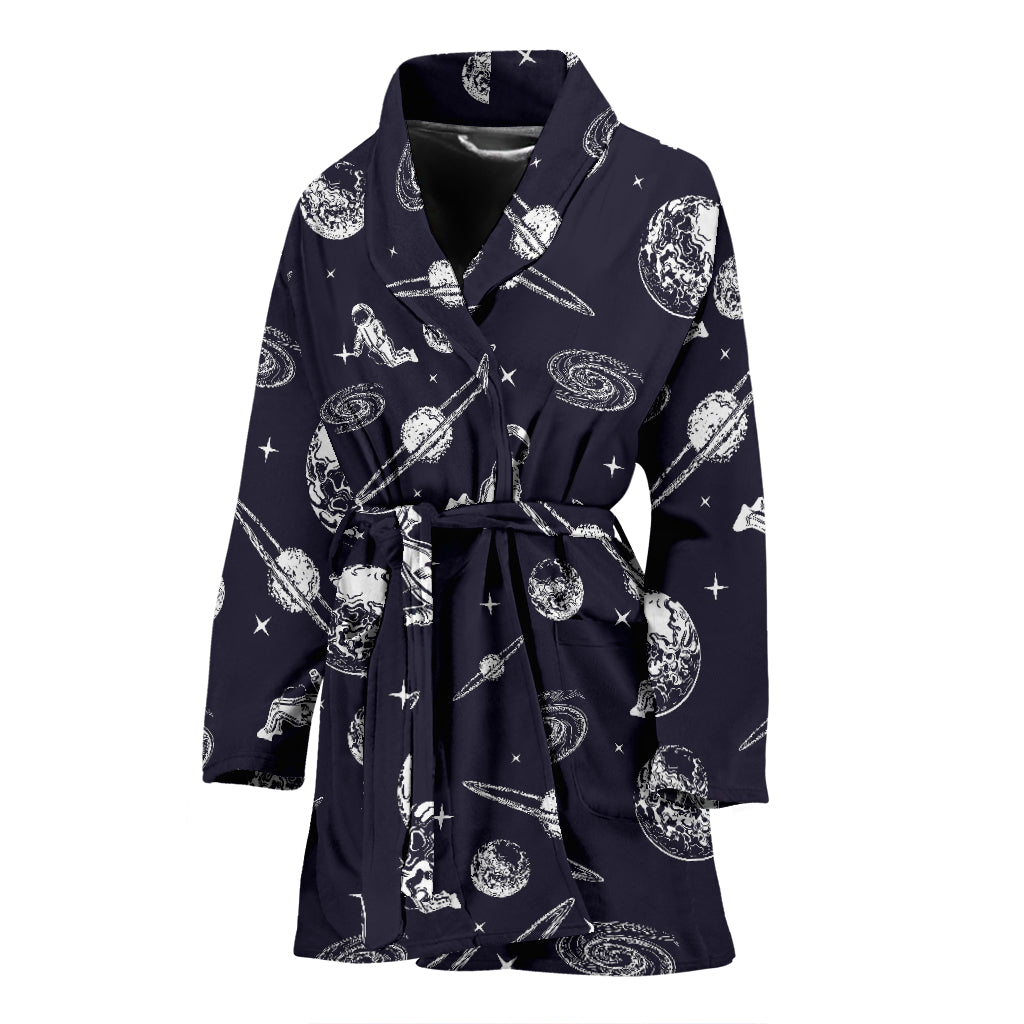 Space Astronaut Print Design LKS302 Women Bathrobe