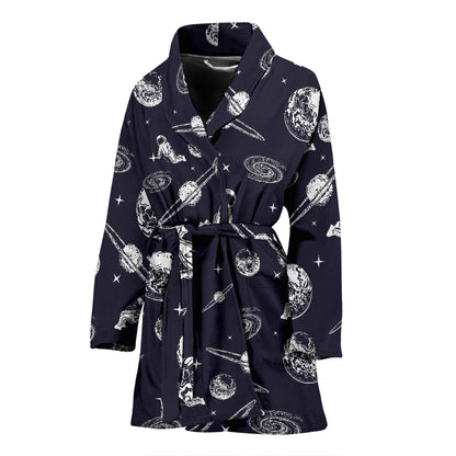 Space Astronaut Print Design LKS302 Women Bathrobe