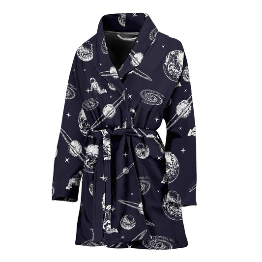 Space Astronaut Print Design LKS302 Women Bathrobe