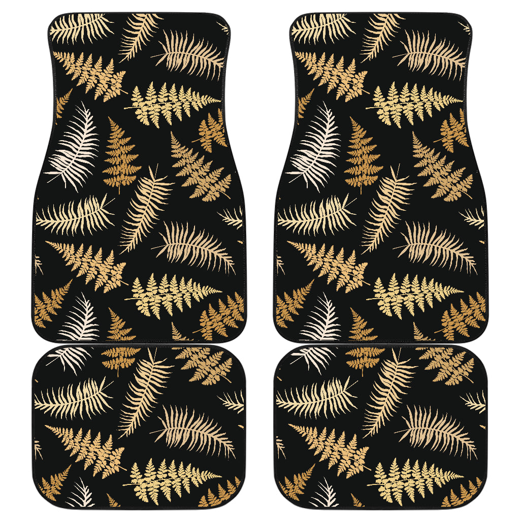 Fern Leave Bright Print Pattern Car Floor Mats Front Back