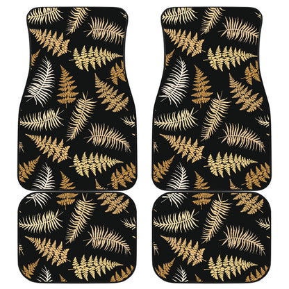 Fern Leave Bright Print Pattern Car Floor Mats Front Back