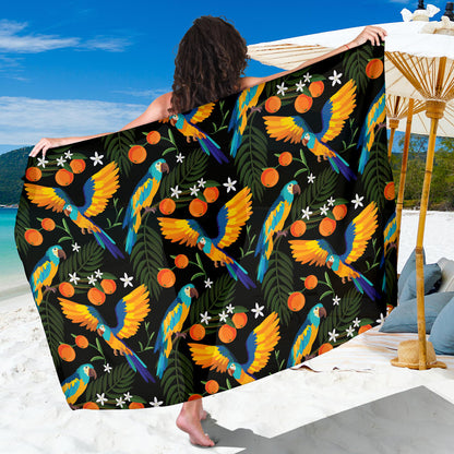 Macaw Pattern Print Design 03 Sarong Pareo Wrap