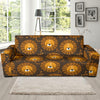 Lion Cartoon Pattern Print Design 01 Sofa Slipcover