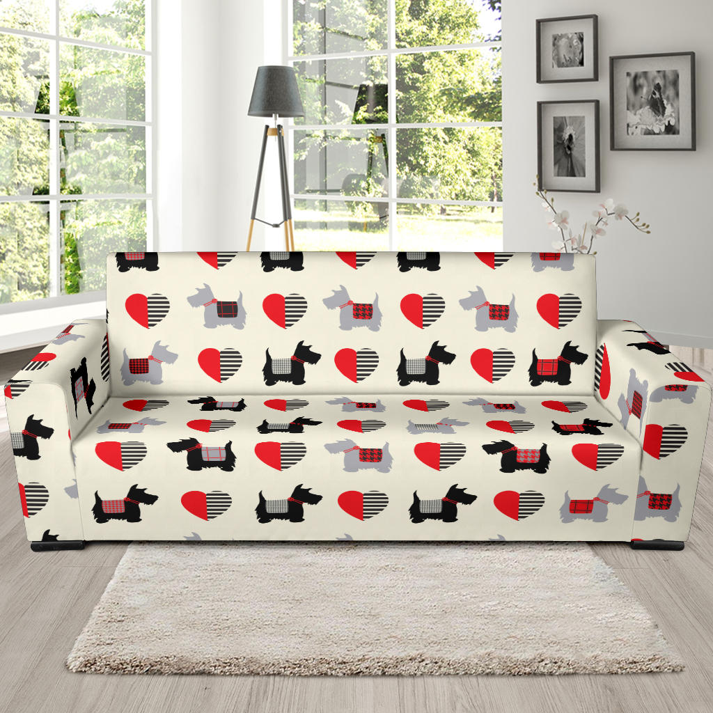Scottish Terriers Print Design LKS3010 Sofa Slipcover