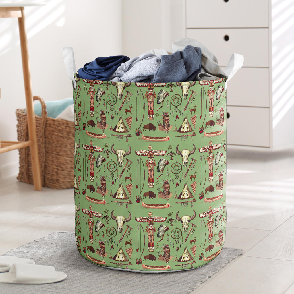 Native Indian Themed Design Print Laundry Basket