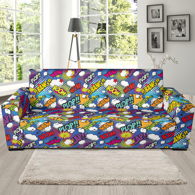 Comic Book Pattern Print Design 02 Sofa Slipcover