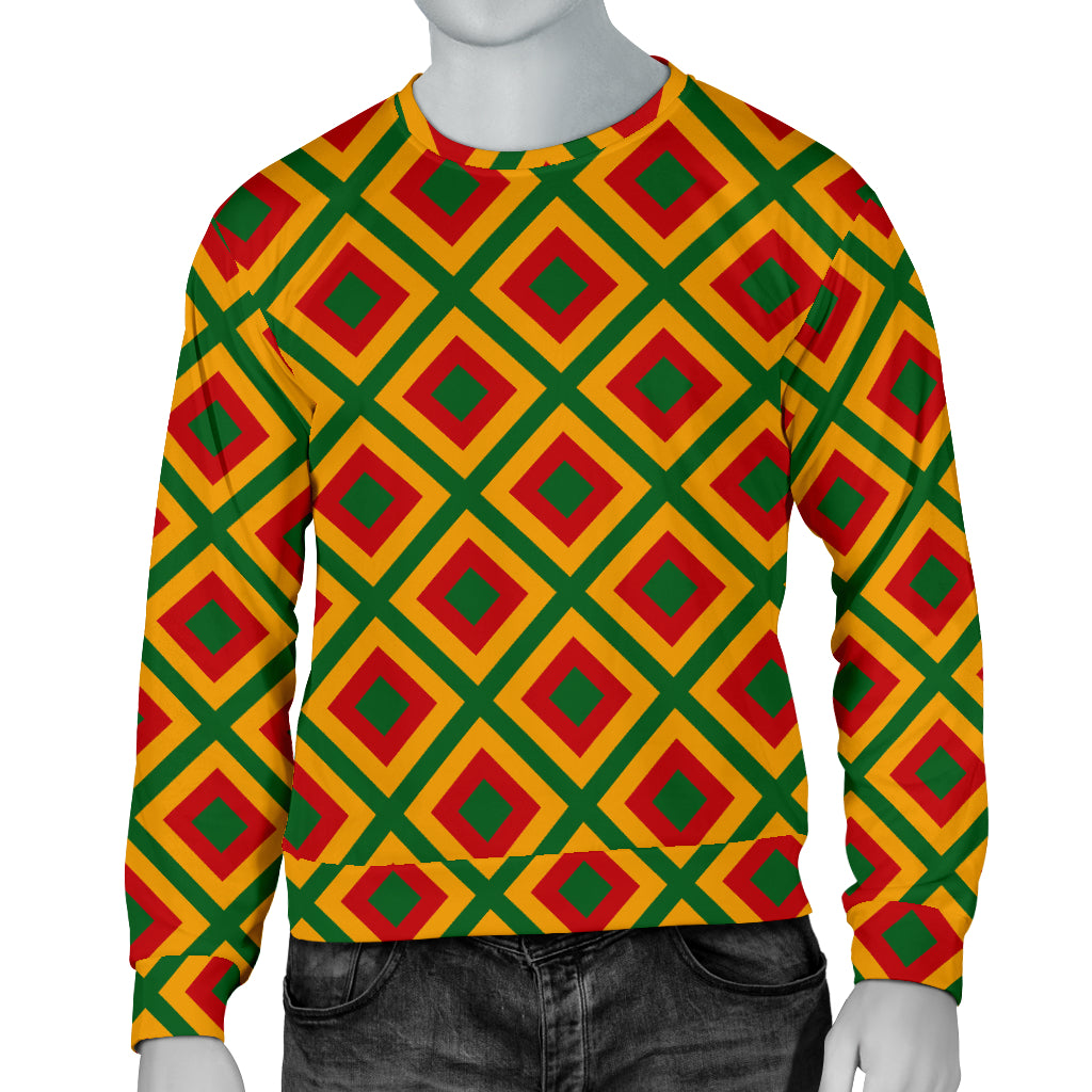 Rasta Reggae Color Cross Men Long Sleeve Sweatshirt