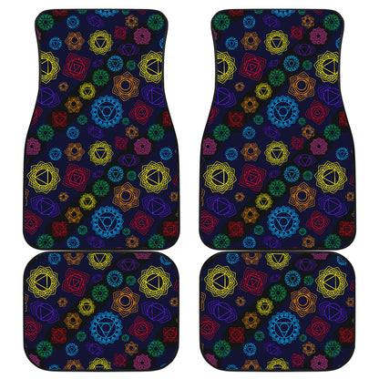 Chakra Colorful Print Pattern Car Floor Mats Front Back