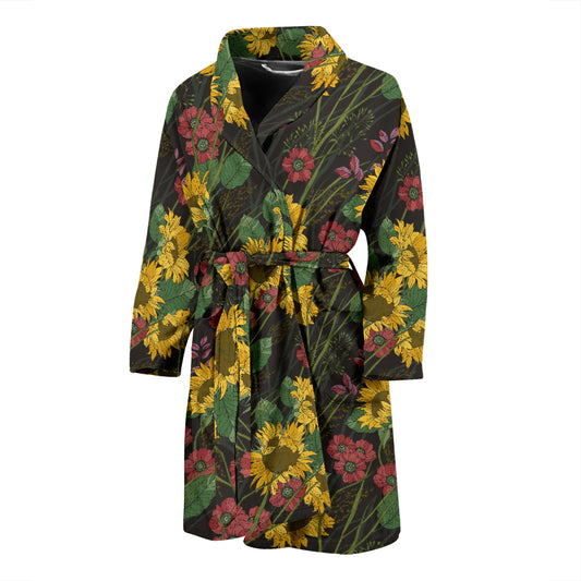Sunflower Print Design LKS303 Men Bathrobe