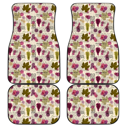 Wine Style Design Print Car Floor Mats Front Back