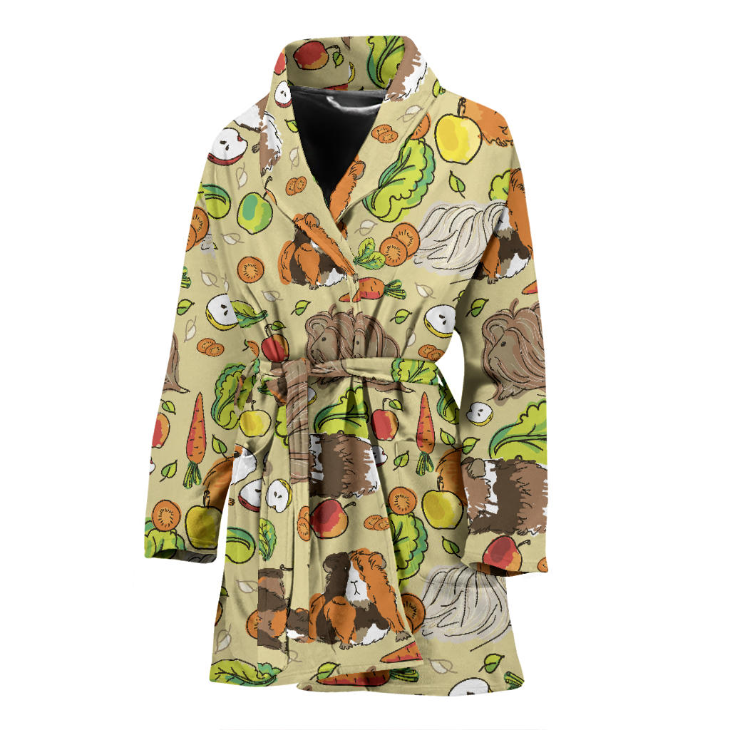 Guinea Pig Pattern Print Design 02 Women Bathrobe