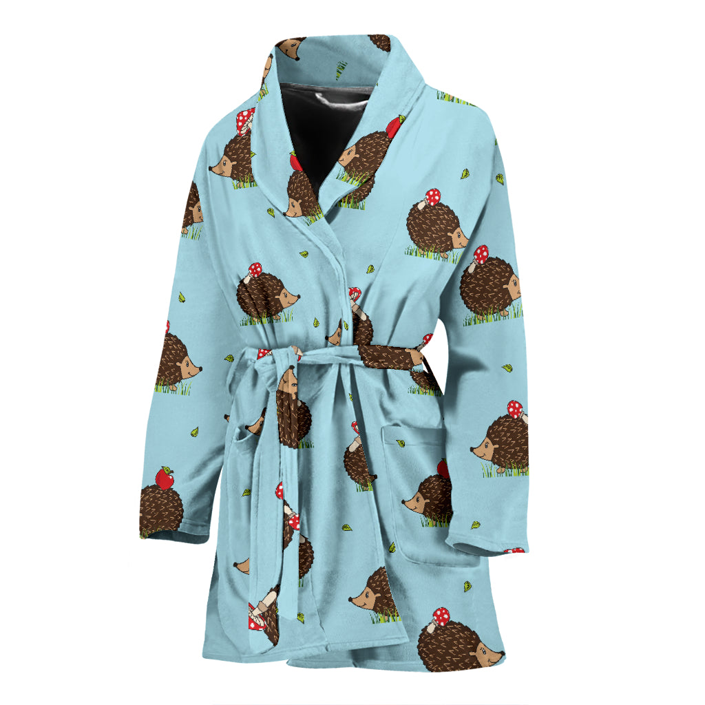 Hedgehog Print Design LKS402 Women Bathrobe