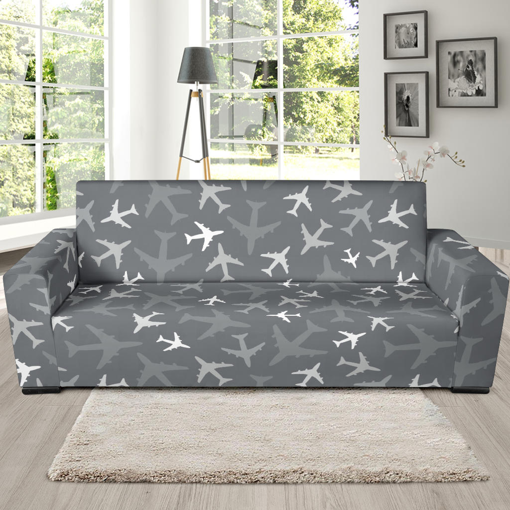 Airplane Pattern Print Design 02 Sofa Slipcover