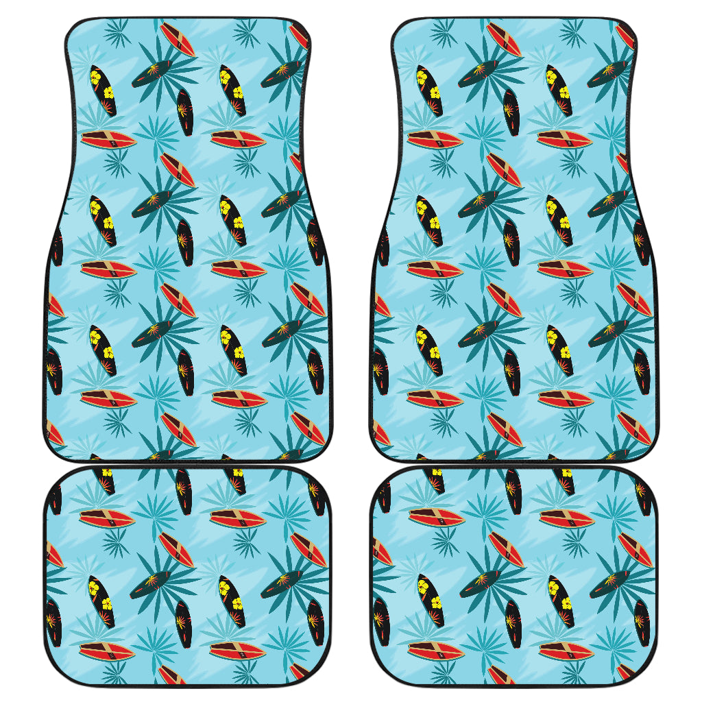 Surfboard Themed Pattern Car Floor Mats Front Back