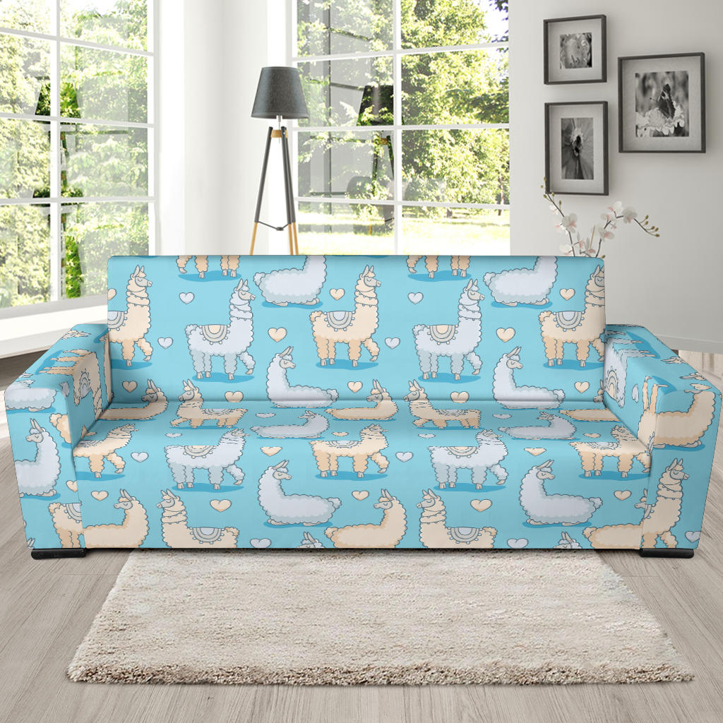 Alpaca Pattern Print Design 06 Sofa Slipcover