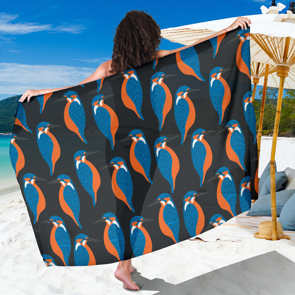 Kingfisher Pattern Print Design 03 Sarong Pareo Wrap