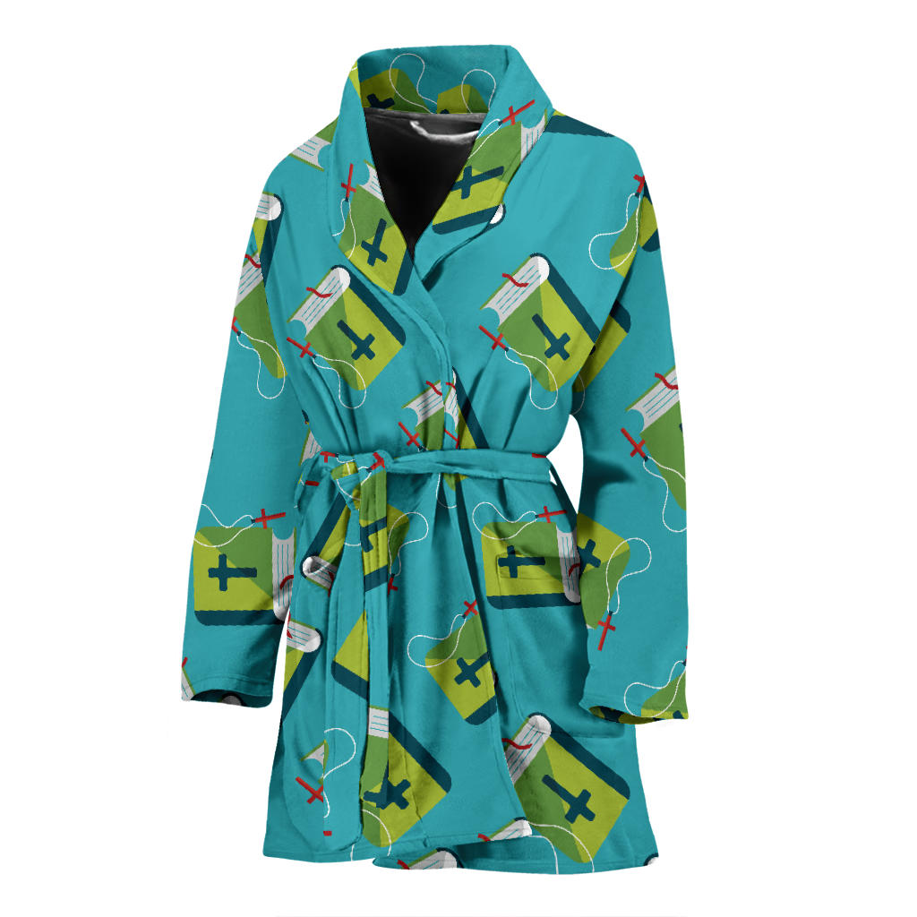 Bible Pattern Print Design 01 Women Bathrobe