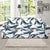 Blue Whale Pattern Print Design 03 Sofa Slipcover