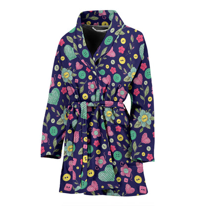 Crochet Pattern Print Design 02 Women Bathrobe