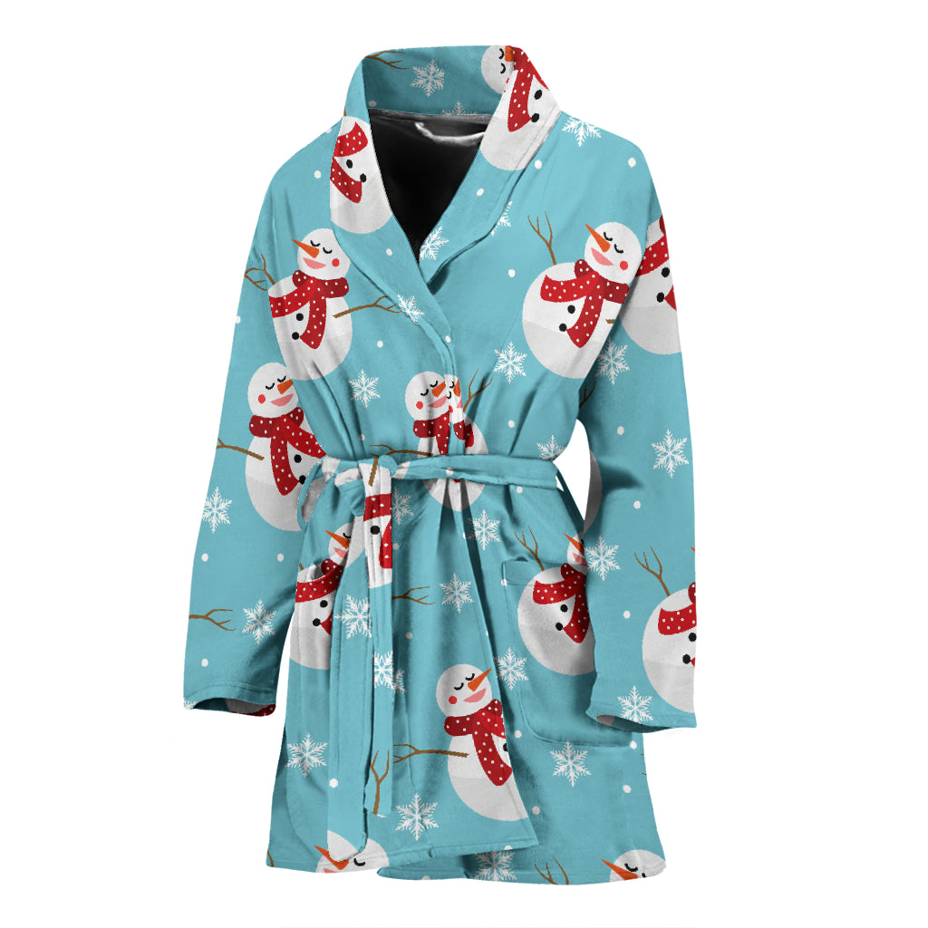 Snowman Print Design LKS304 Women Bathrobe