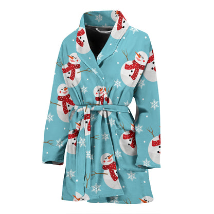 Snowman Print Design LKS304 Women Bathrobe