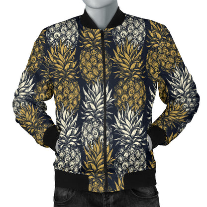 Pineapple Print Design Pattern Men Bomber Jacket