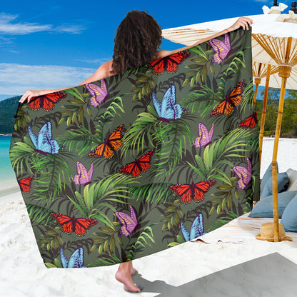 Monarch Butterfly Pattern Print Design 04 Sarong Pareo Wrap