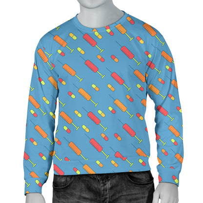 Phlebotomist Medical Pattern Men Long Sleeve Sweatshirt