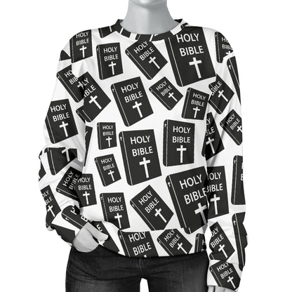 Christian Holy Bible Book Pattern Women Long Sleeve Sweatshirt