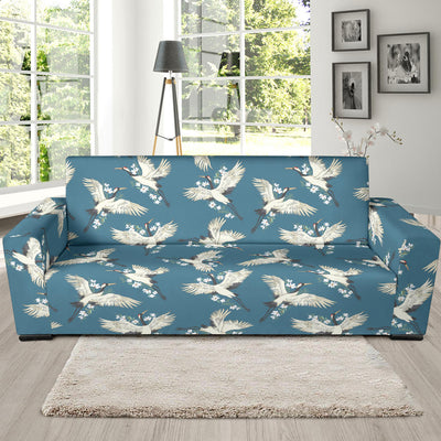 Crane Pattern Print Design 02 Sofa Slipcover