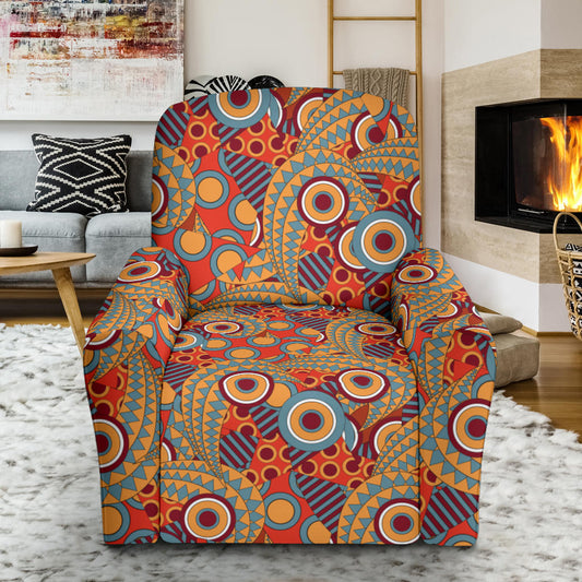 African Pattern Print Design 06 Recliner Slipcover with Pocket