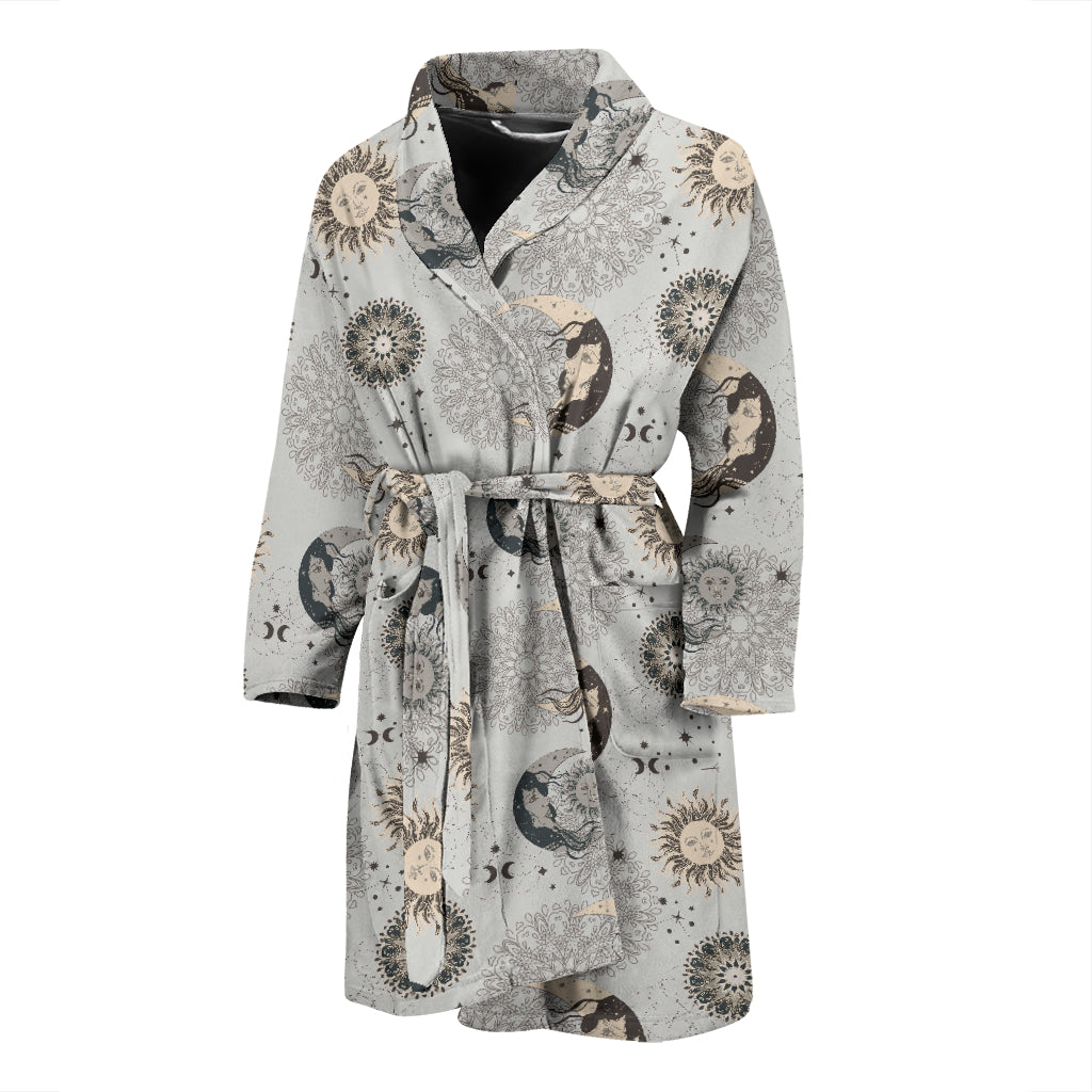 Sun Moon Print Design LKS302 Men Bathrobe
