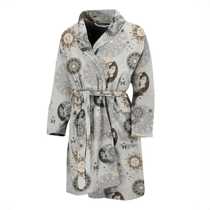 Sun Moon Print Design LKS302 Men Bathrobe