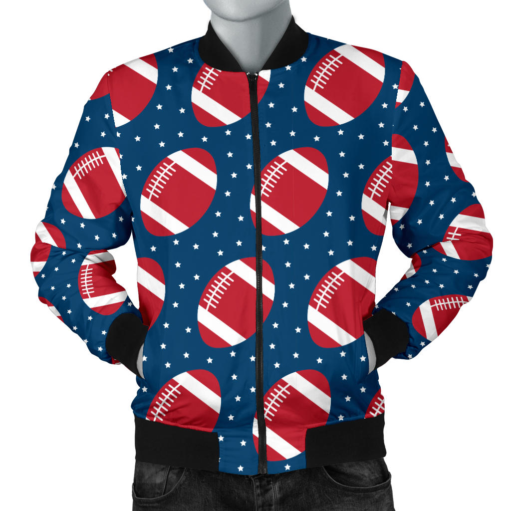American Football Star Design Pattern Men Bomber Jacket