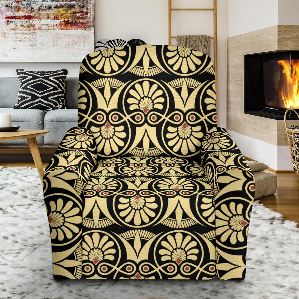 Ancient Greek Print Design LKS3014 Recliner Slipcover with Pocket