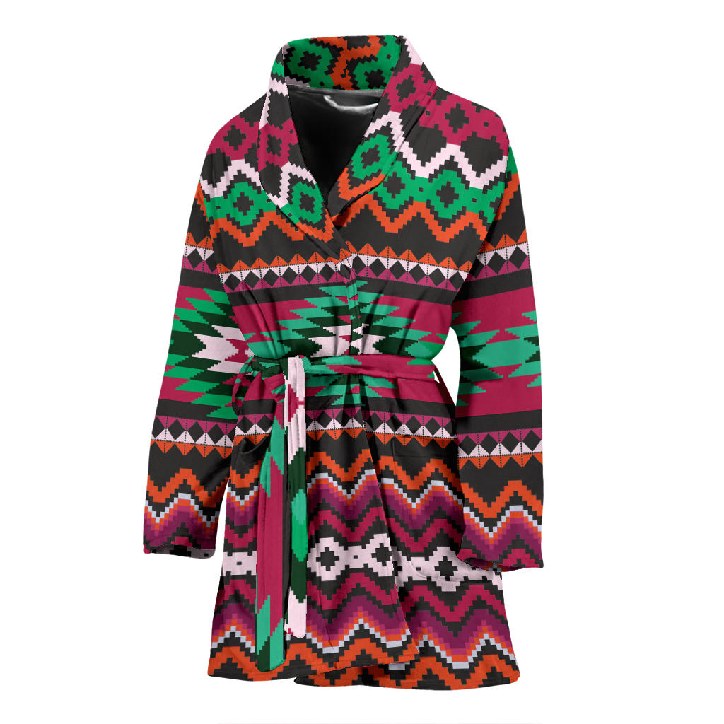 Mexican Pattern Print Design 01 Women Bathrobe