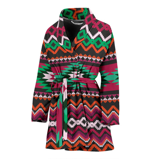 Mexican Pattern Print Design 01 Women Bathrobe